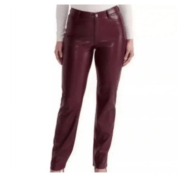Joie burgundy faux leather limited edition pants - Picture 2 of 13